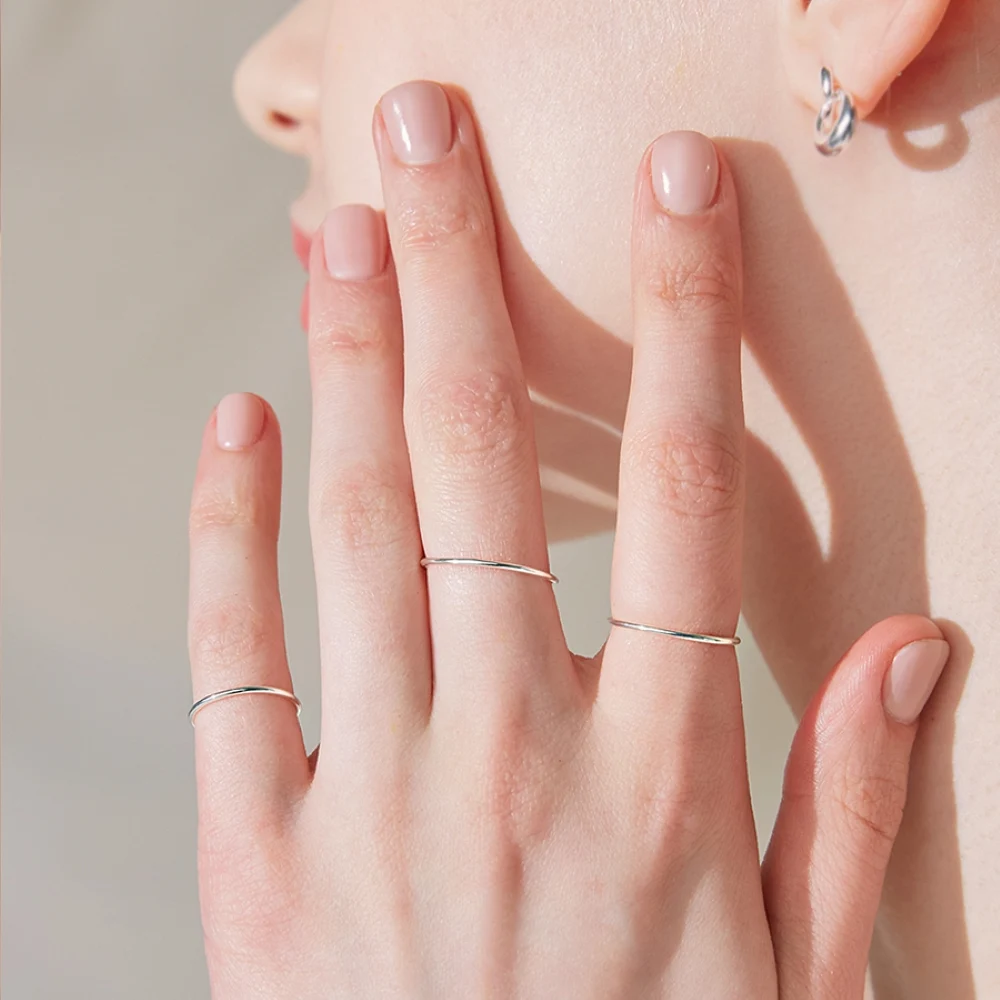 신세계인터넷면세점-헤이-ring-[수지, 에스파 윈터 착용]slim layered 3set ring : White