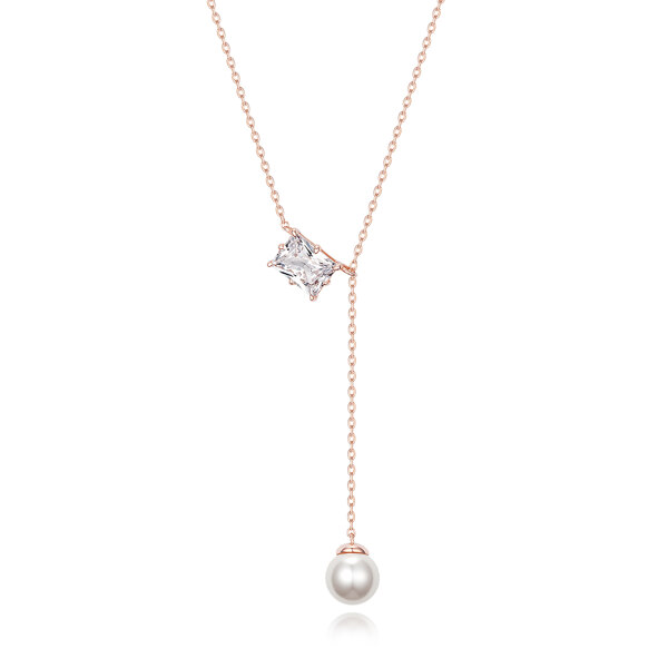 신세계인터넷면세점-해수엘-necklace-SILVER DROP CUBIC PEARL NECKLACE (RG)