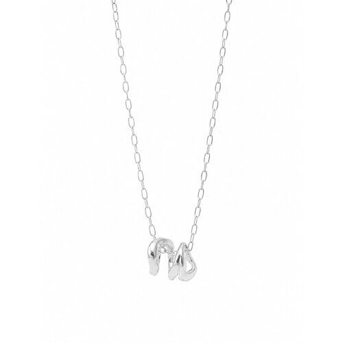 SILVER / (925 SILVER) RIPPLE CURL PENDANT NECKLACE 吊坠项链
