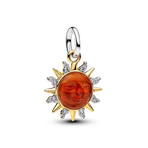 SWIRLING SUN TWO-TONE DANGLE CHARM 垂饰