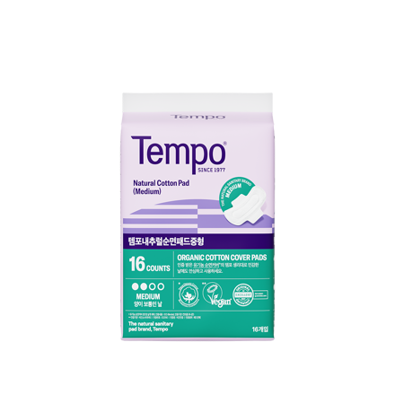 Tempo 天然纯棉卫生巾 中型 16P