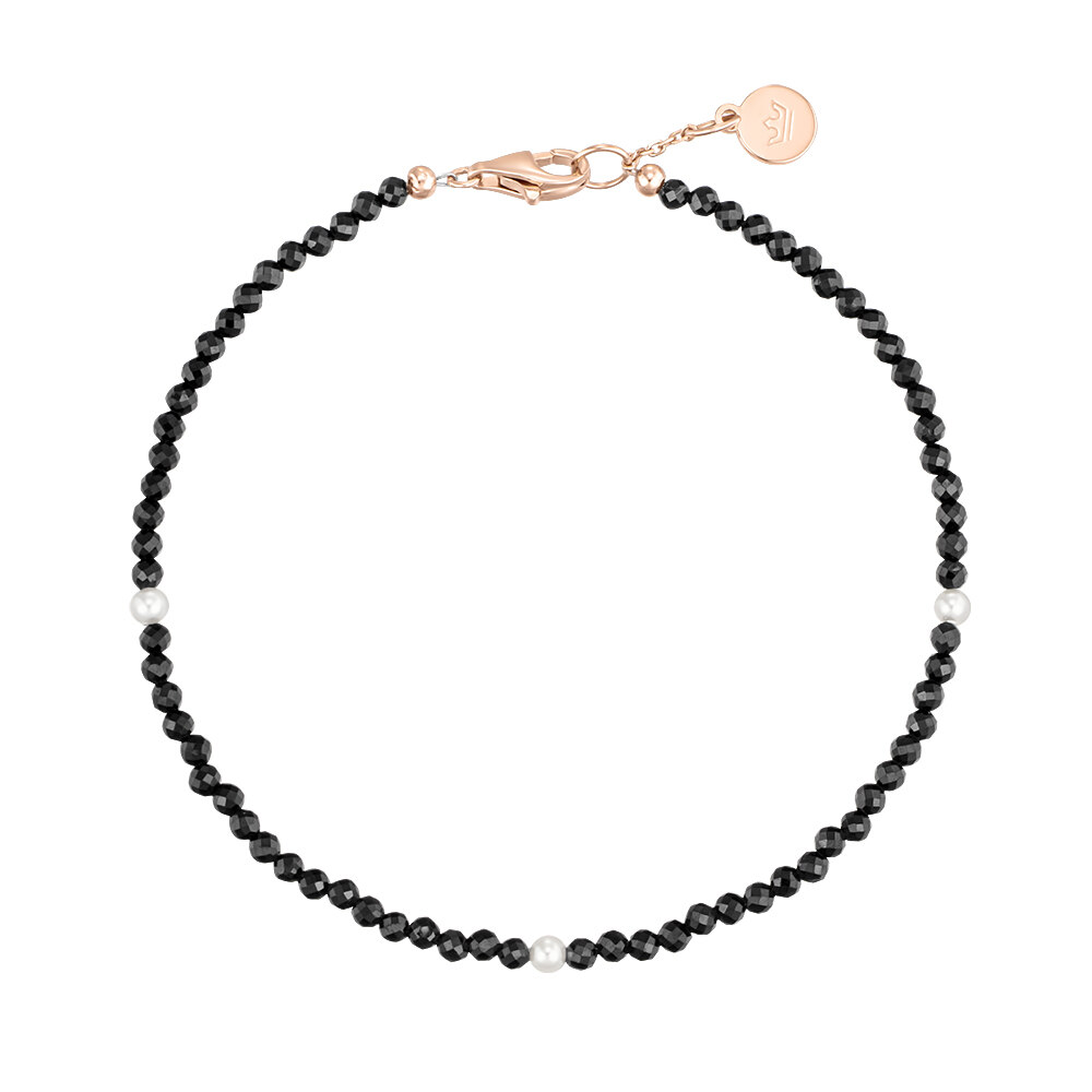 J.Fenella Black Spinel Silver Bead Bracelet 2mm JJJTBN4BS039SR7S0