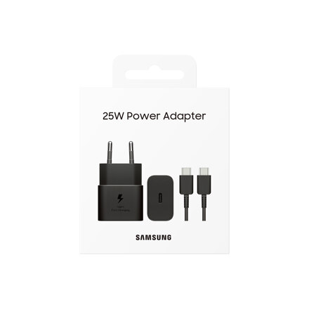 三星电子 25W PD 节电充电器 (包括USB C to C 数据线) 黑色