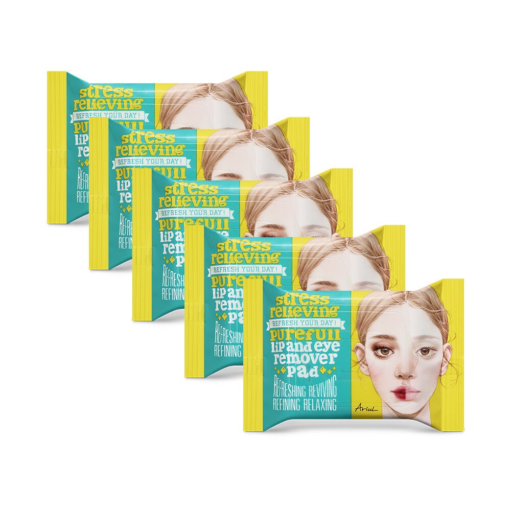 Stress Relieving Pureful Lip & Eye Remover Pads 30片 X 5个