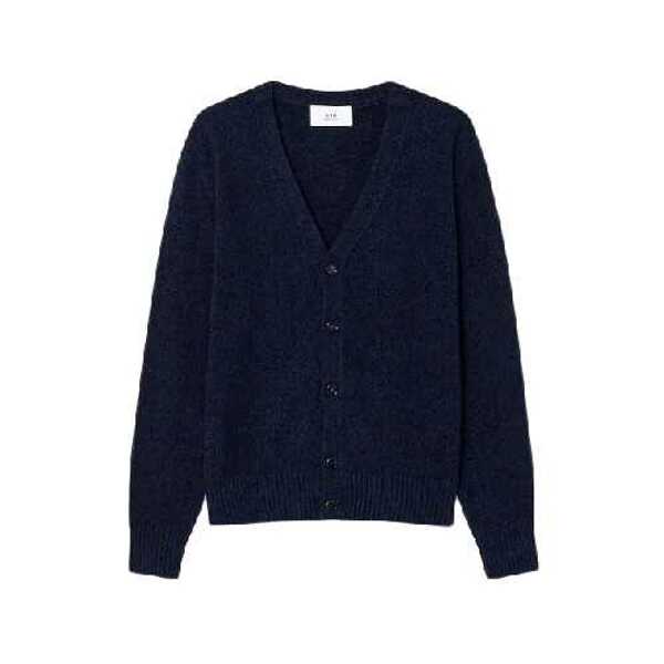 韩际新世界网上免税店-AMI-服饰-(UNISEX) CARDIGAN ADC SWEATER HKC127.005 (NIGHT BLUE)
