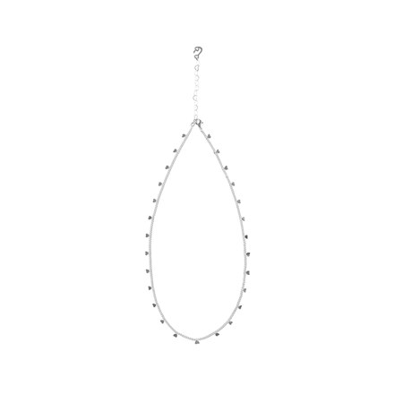 Mini Heart Chain Necklace (Silver)