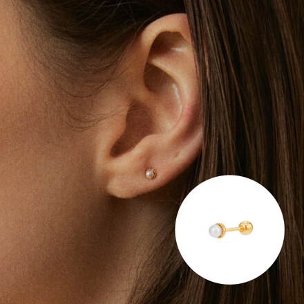 14k petit pearl piercing earring (1EA)