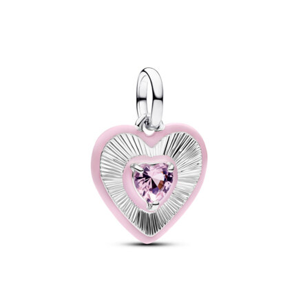 Radiant Pink Heart Medallion Charm