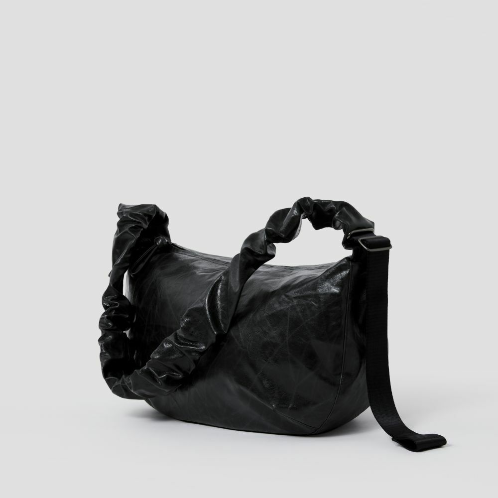 【JOSEPH&STACEY】韓国人気★ Shirring Bag M_Vegan Leather Daily Shirring Bag M Black | JOSEPH AND STACEY