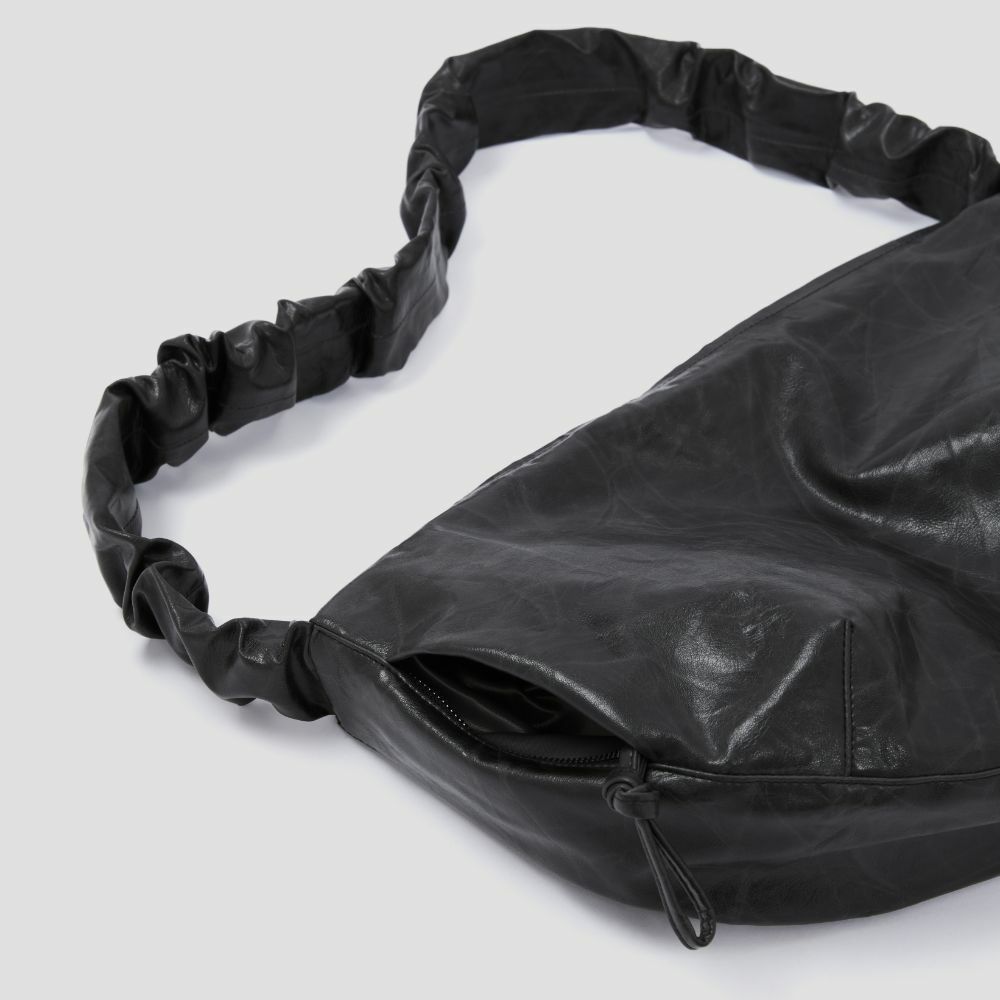 【JOSEPH&STACEY】韓国人気★ Shirring Bag M_Vegan Leather Daily Shirring Bag M Black | JOSEPH AND STACEY