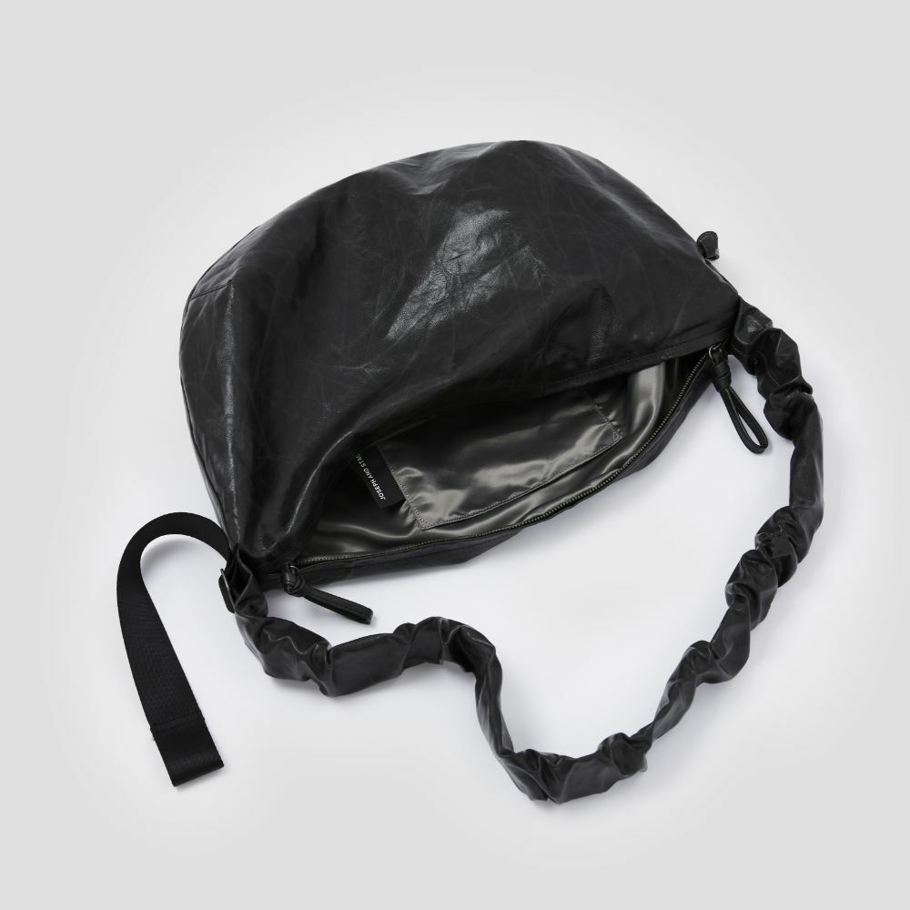 Daily Shirring Bag M_Vegan Leather Roast Black - 조셉앤