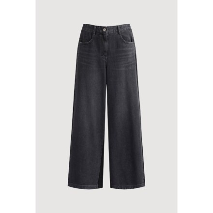 [Re-Order] Jersey Mix Back Banding Denim Pants (black)