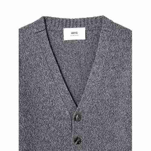 韩际新世界网上免税店-AMI-服饰-(UNISEX) TONAL ADC CARDIGAN FKC127.005 (HEATHER GREY)