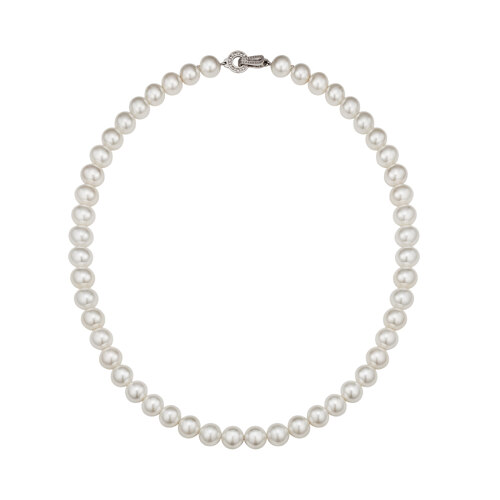 SILVER PEARL NECKLACE(6MM)