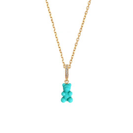 Ice color mini bear necklace ll (ICE BLUE)
