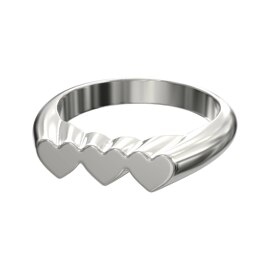 Triple heart ring(one size)  12호
