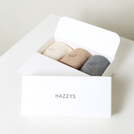 HISS6E222G2 Gray Cotton-blend Crew Socks Set (3 件套)