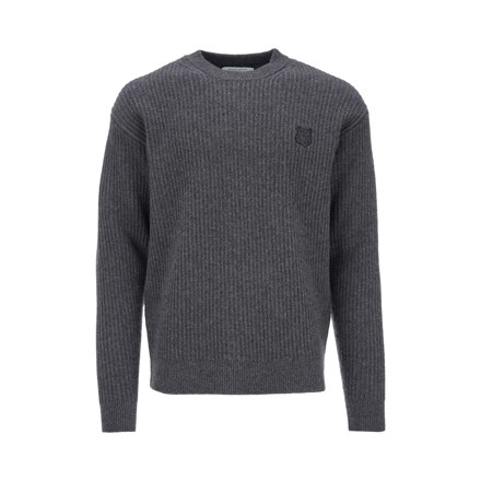 FOX HEAD WOOL RIBBED JUMPER