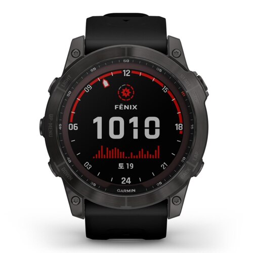 신세계인터넷면세점-가민-mens_watch-fenix 7X,Saph/Carbon Gray/Ti w/Silcone Band,GPS Watch,KOR, 남녀공용
