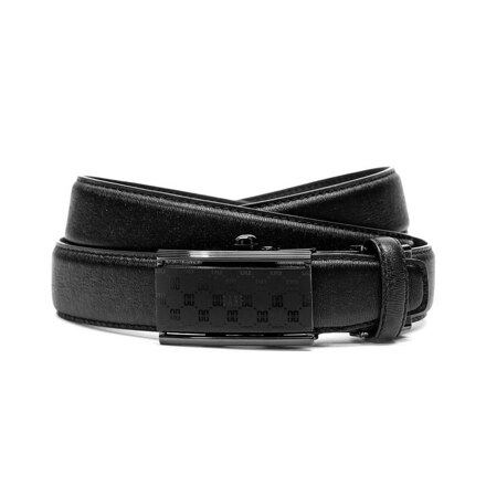 [LOUIS] BLACK LOUIS DD PATTERN MATTE BUCKLE 黑色LOUIS DD图案哑光扣自动腰带