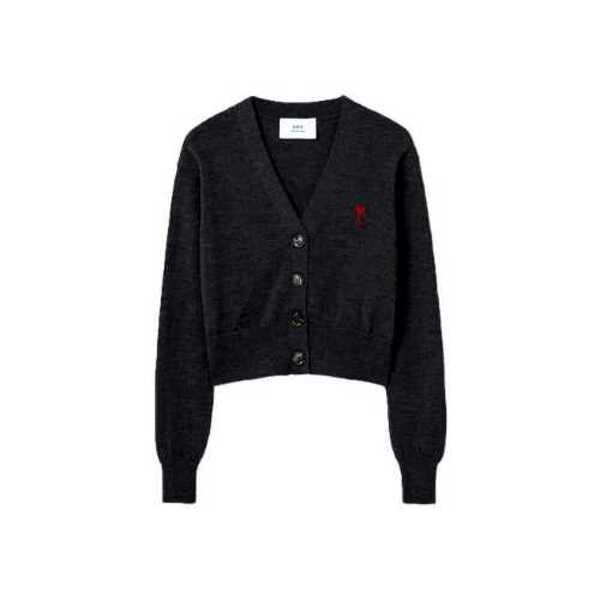 韩际新世界网上免税店-AMI-服饰-(UNISEX) RED ADC CARDIGAN SPFKC111.KN0025 (HEATHER GREY)