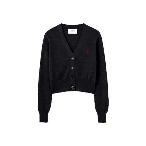 韩际新世界网上免税店-AMI-服饰-(UNISEX) RED ADC CARDIGAN SPFKC111.KN0025 (HEATHER GREY)