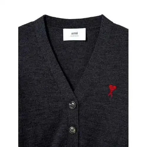 韩际新世界网上免税店-AMI-服饰-(UNISEX) RED ADC CARDIGAN SPFKC111.KN0025 (HEATHER GREY)