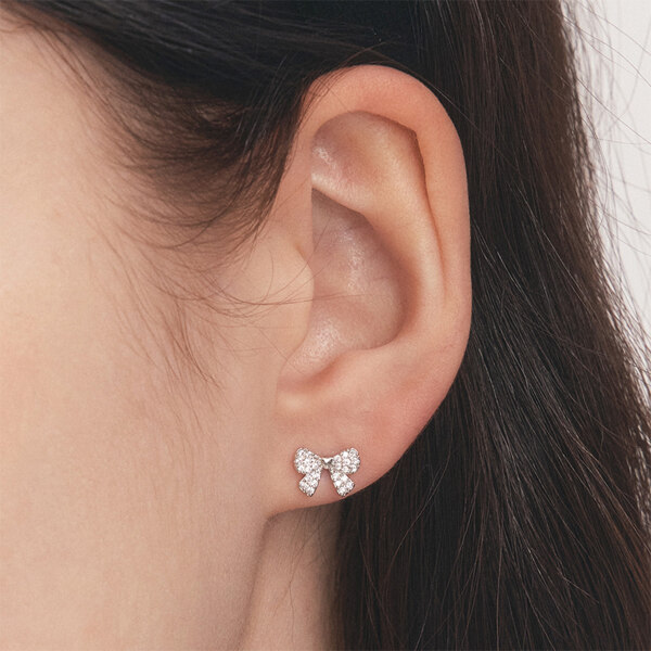 신세계인터넷면세점-앵브록스-earring-merry ribbon cubic earring silver