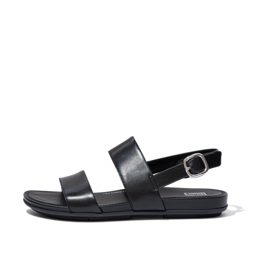 Women GRACIE LEATHER BACK-STRAP SANDALS All Black