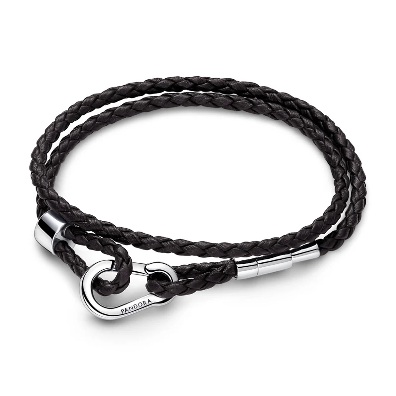 신세계인터넷면세점-판도라-bracelet-판도라 모멘츠 브라운 브레이디드 더블 레더 브레이슬릿