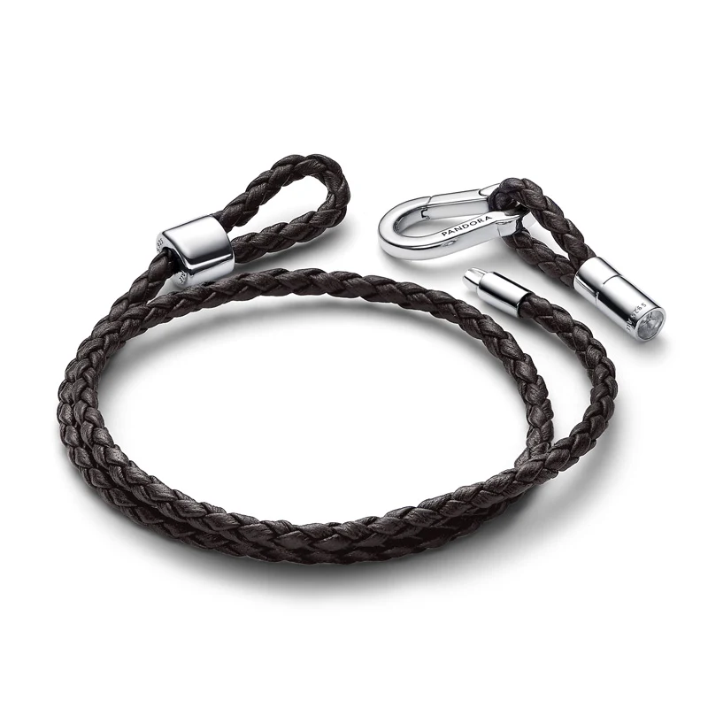 신세계인터넷면세점-판도라-bracelet-판도라 모멘츠 브라운 브레이디드 더블 레더 브레이슬릿