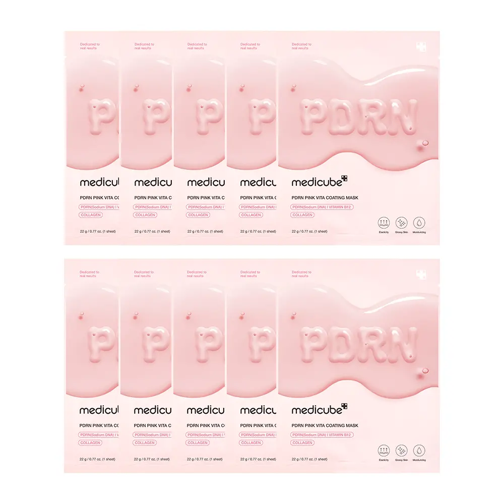 신세계인터넷면세점-메디큐브-FaceMasksTreatments-PDRN 핑크 비타 코팅 마스크_10매입