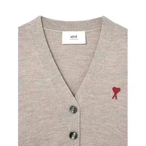 韩际新世界网上免税店-AMI-服饰-(UNISEX) RED ADC CARDIGAN SPFKC111.KN0025 (LIGHT BEIGE)