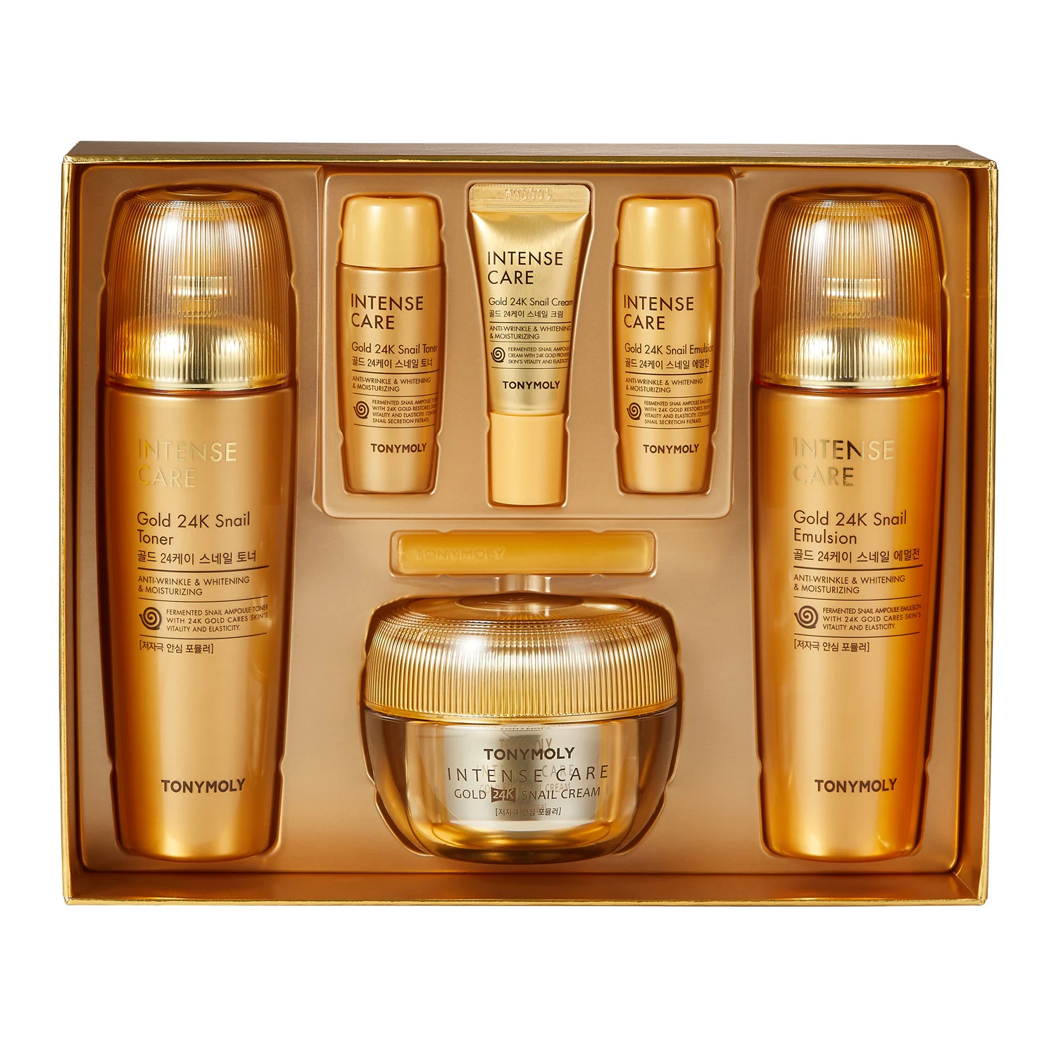 신세계인터넷면세점-토니모리-FacialCare-인텐스 케어 골드 24K 스네일 스킨케어 3종세트 370ml*2ea