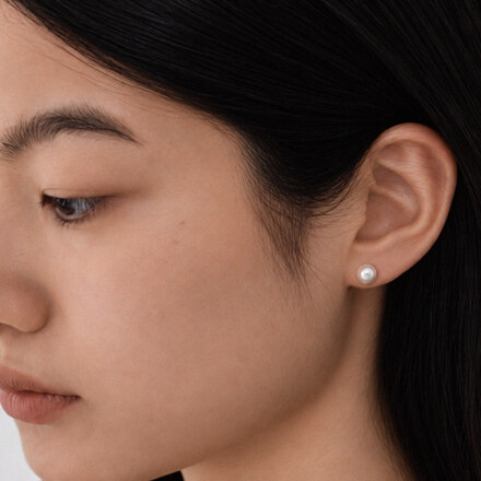 14K GOLD 6mm 스와로브스키 진주 귀걸이