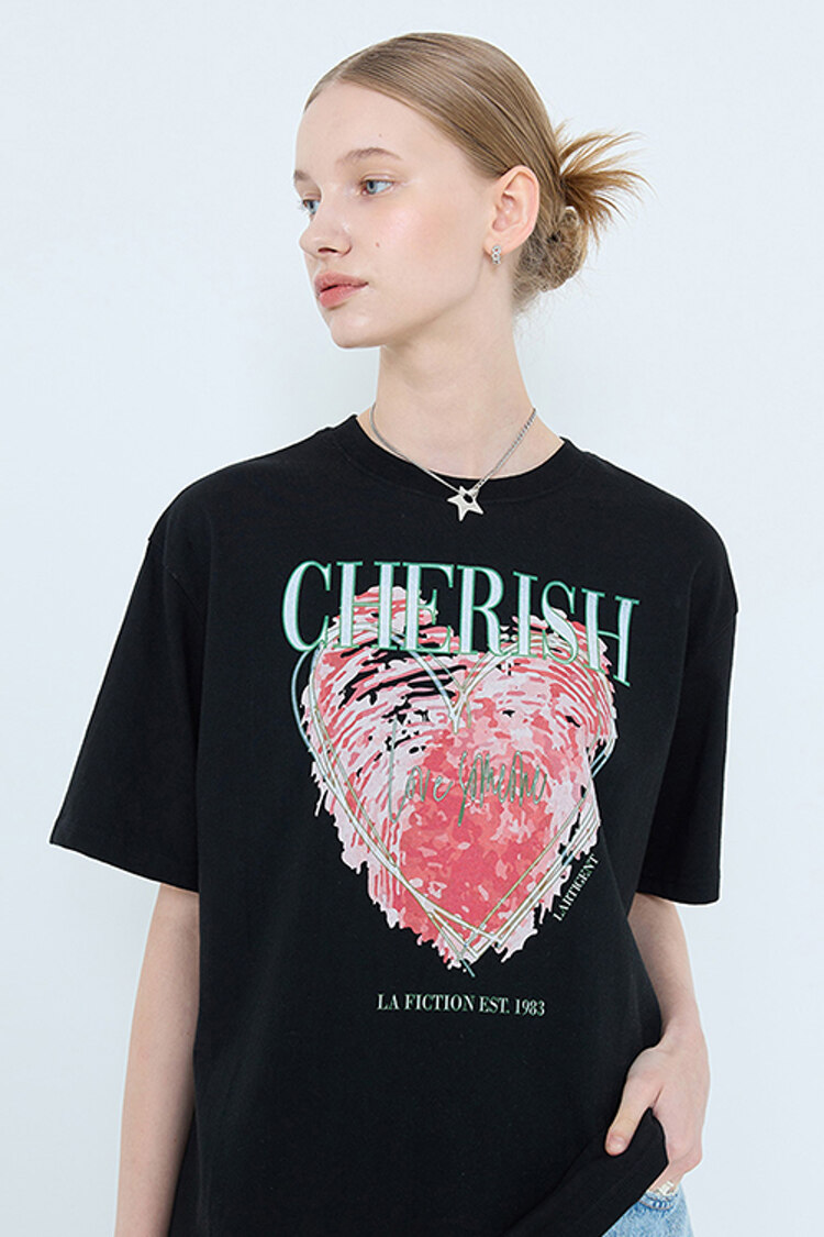 韩际新世界网上免税店-LARTIGENT-服饰-L4 FINGERPRINT T-SHIRT (BLACK)