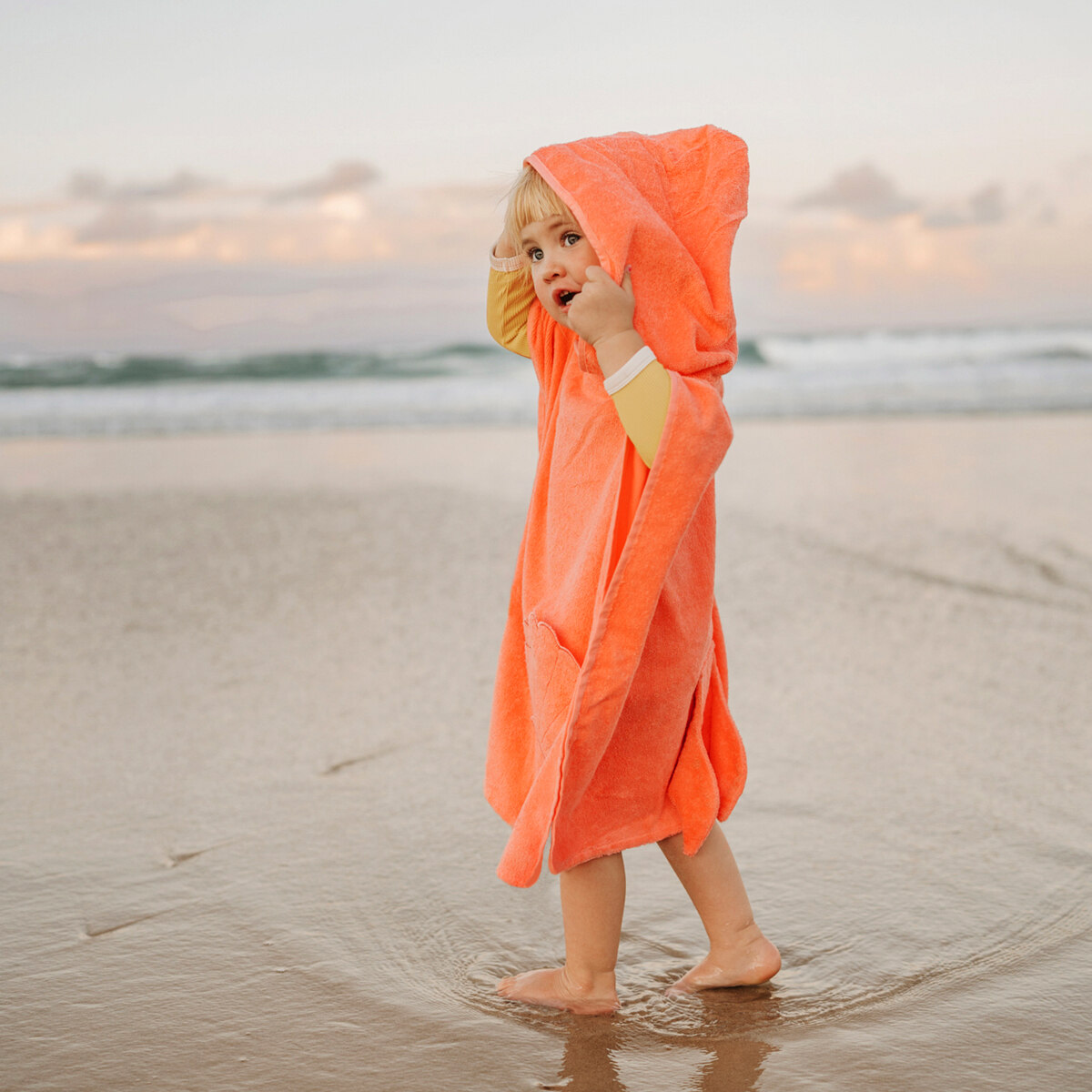 Beach Hooded Towel Ocean Treasure Neon Rose