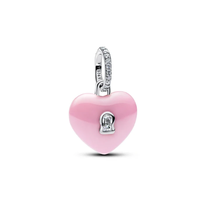 신세계인터넷면세점-판도라-bracelet-핑크 하트 패드락 댕글 참