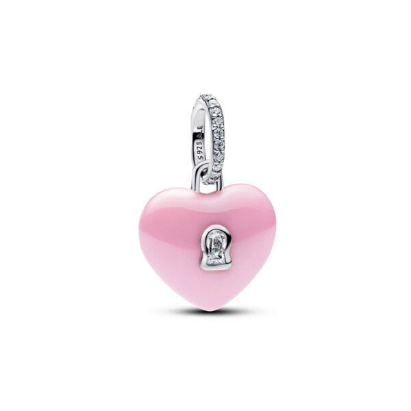 신세계인터넷면세점-판도라-bracelet-핑크 하트 패드락 댕글 참