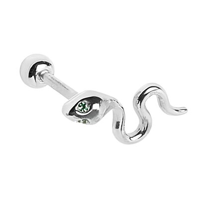 Silver Snake (925 silver) (single)_green eyes