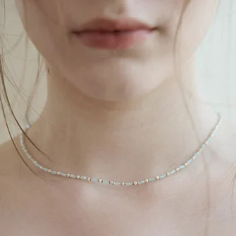 pastel beads necklace_mint