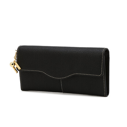 Black H Hardware Cow Leather Long Wallet 长款钱包