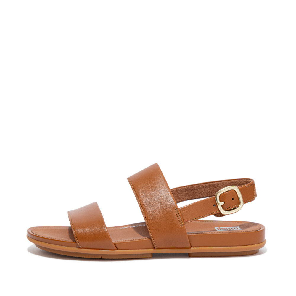Women GRACIE LEATHER BACK-STRAP SANDALS Light Tan