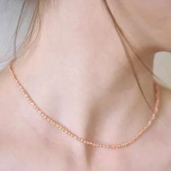 pastel beads necklace_coral