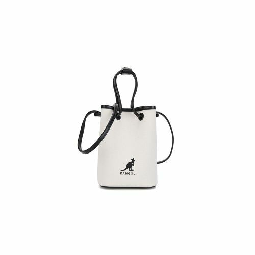 韩际新世界网上免税店-KANGOL-休闲箱包-Duo Canvas Mini Cross Bag II 3911 Black/Off-White 手提包