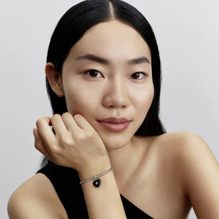신세계인터넷면세점-판도라-bracelet-매트 블랙 하트 패드락 댕글 참