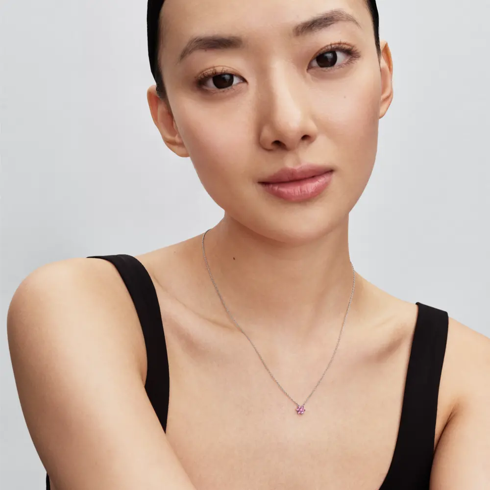 신세계인터넷면세점-판도라-necklace-스파클링 핑크 플라워 펜던트 네크리스