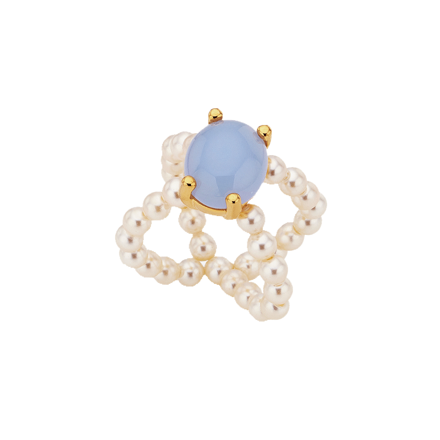 Nonna pearl ring, LAKE BLUE