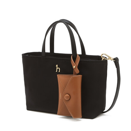 HIBA6E859BK Black Nylon Puppy Logo 托特单肩两用 S 卡夹SET