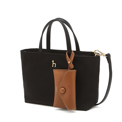 HIBA6E859BK Black Nylon Puppy Logo 托特单肩两用 S 卡夹SET